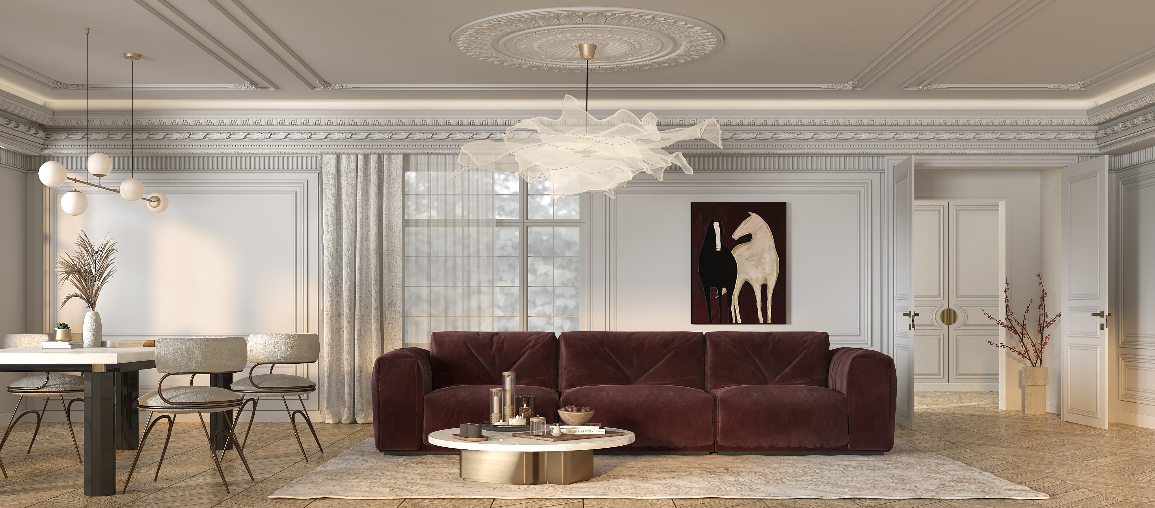 Classic Modern Living Room Scene