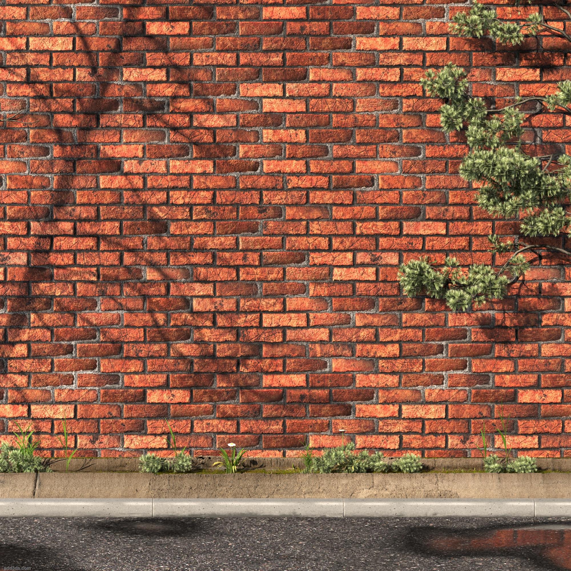 Add3ds Brick PBR Material 01 Preview 02